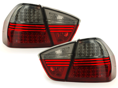 -STOPURI CU LED BMW E90 FUNDAL ROSU/FUMURIU -COD RB27DLRS